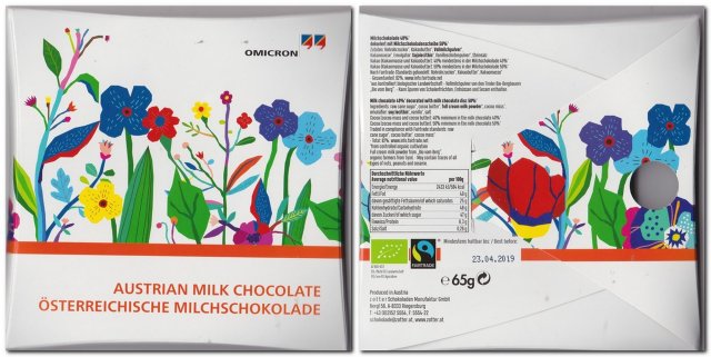 Zotter austrian milk chocolate omicron1