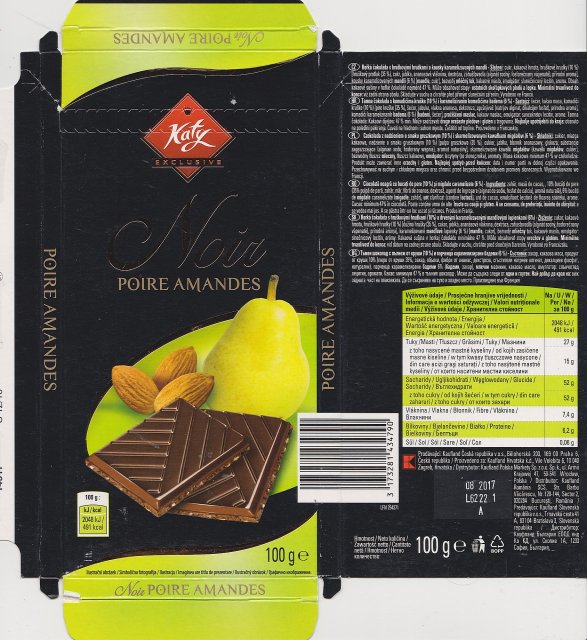 Katy 2 noir poire amandes 491kcal