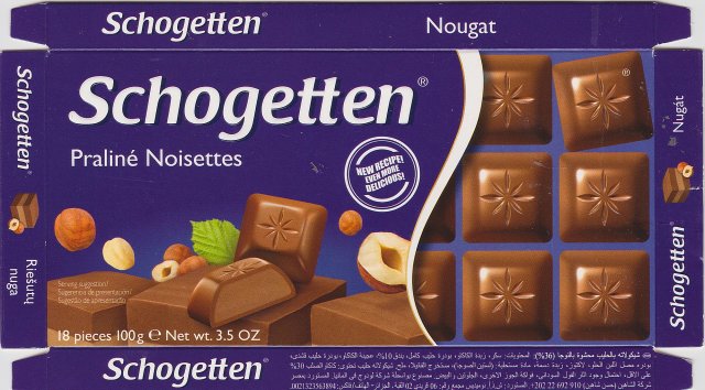 Schogetten Trumpf male 29 Praline Noisettes new recipe even more delicious