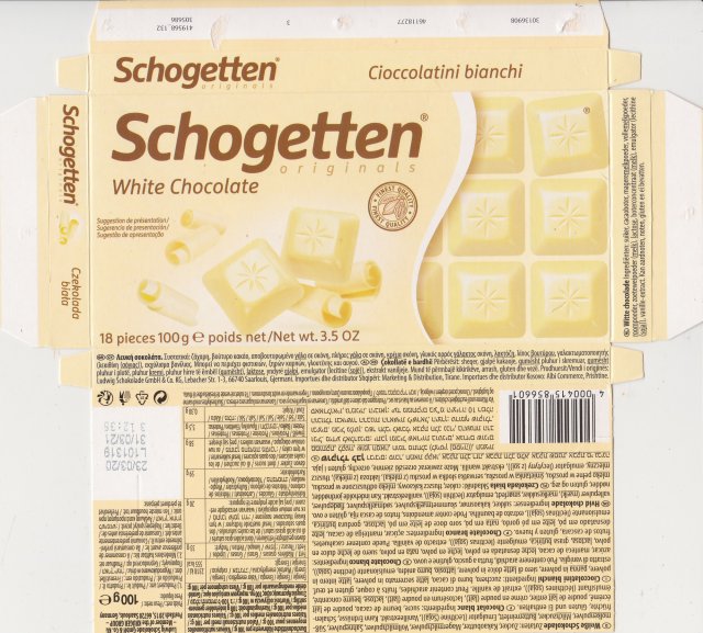 Schogetten Trumpf male 49 White Chocolate finest quality originals