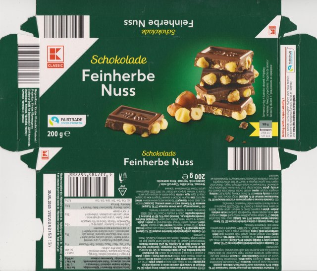 classic poziom 2 Feinherbe Nuss 577kcal fairtrade